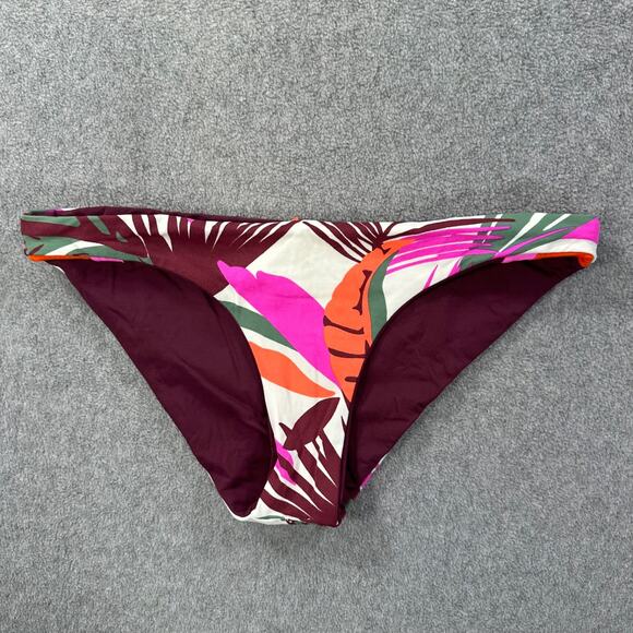 Maaji Reversible Swimsuit Bikini Bottoms Women's Small Burgundy Pink Orange Gree - Picture 1 of 8